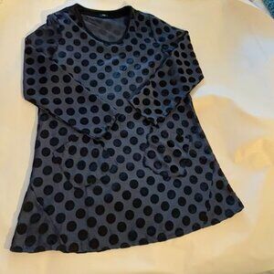 Women's polka dot navy top